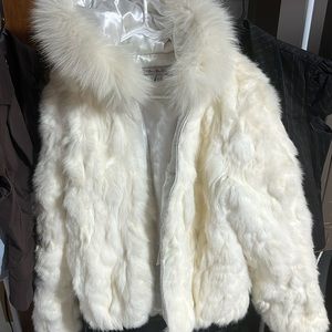 Rabbit fur white coat